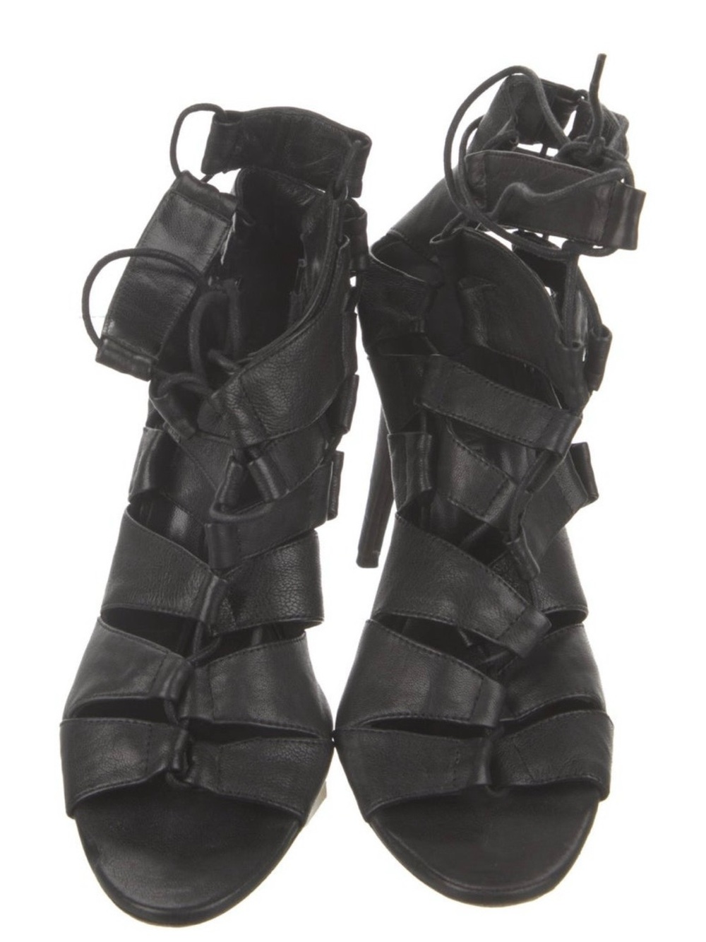 Loeffler Randall Black Lace-Up Cutout Stiletto